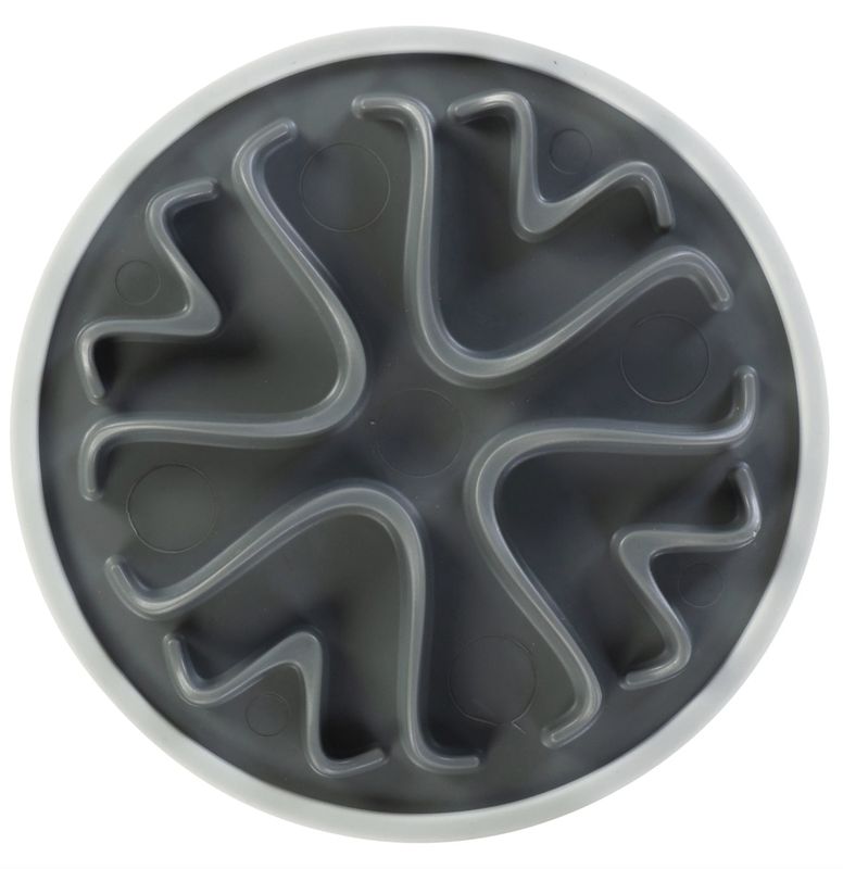 Messy Mutts Cat Interactive Feeder Grey 6''
