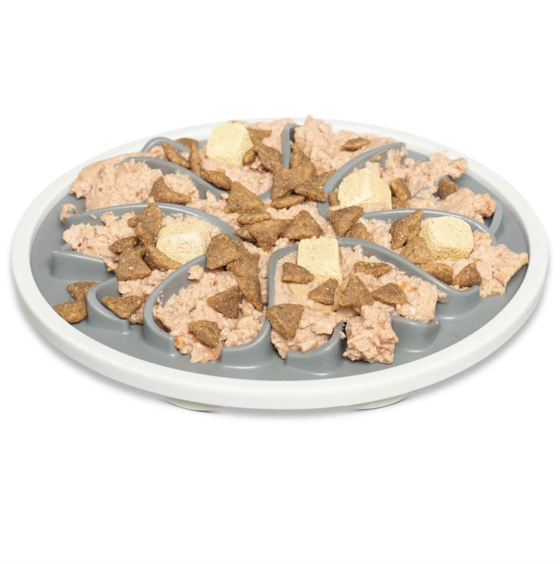 Messy Mutts Cat Interactive Feeder Grey 6''