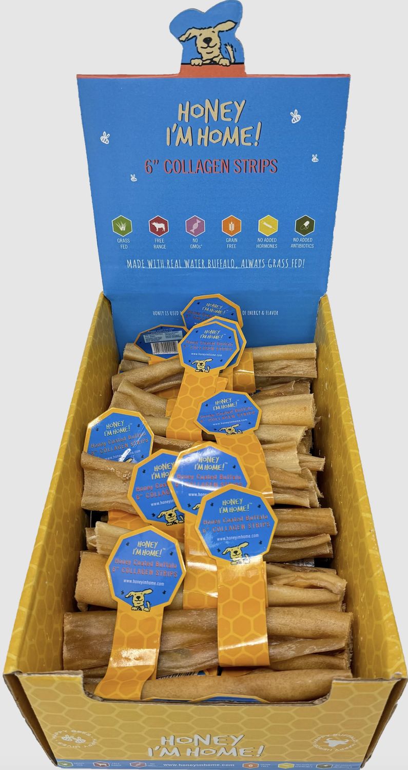 Honey I'm Home Buffalo Collagen Strips, Size: 6''