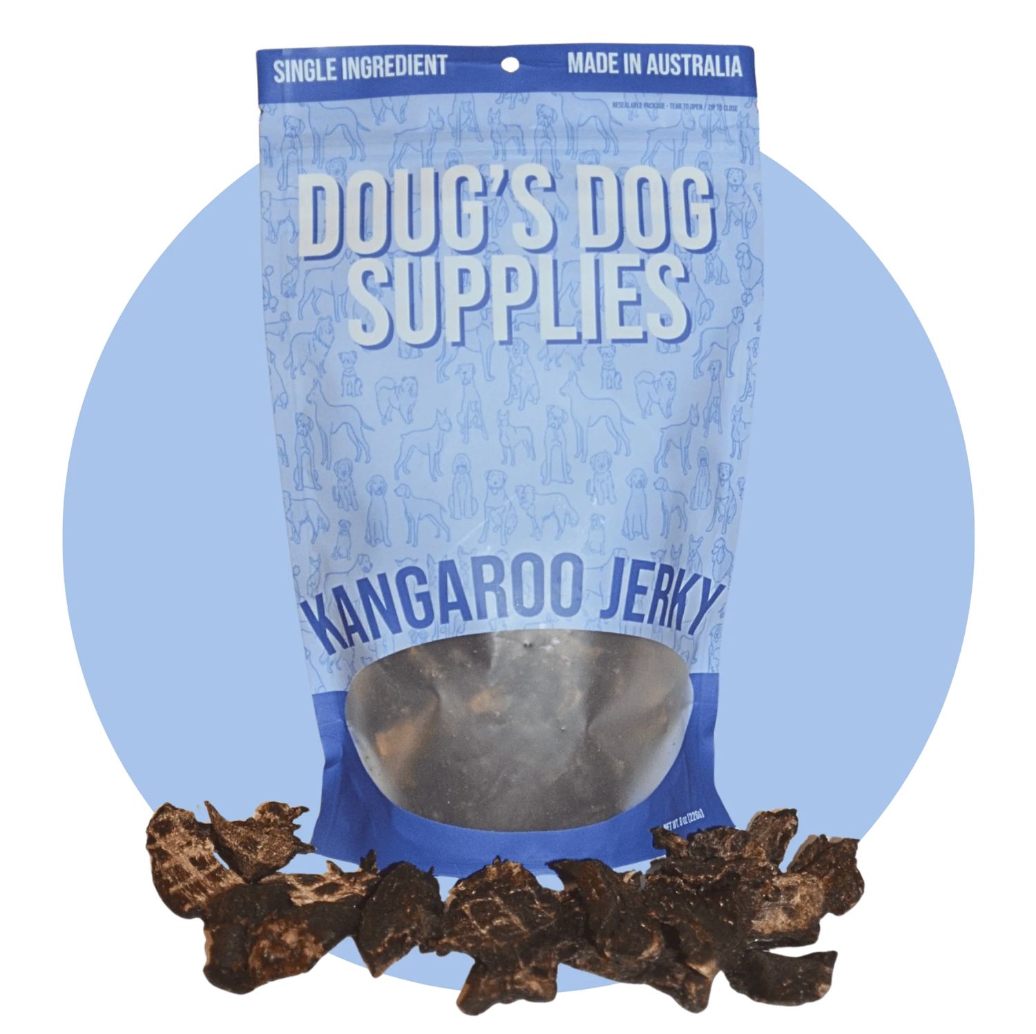 Doug's Dog Supplies Kangaroo Jerky 8oz Doug's Dog Supplies Kangaroo Jerky 8oz