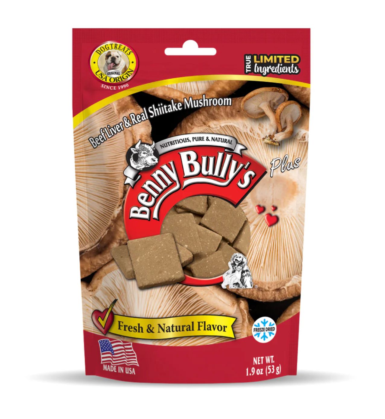 Benny Bully's Beef Liver Plus Mushrooms 1.9oz