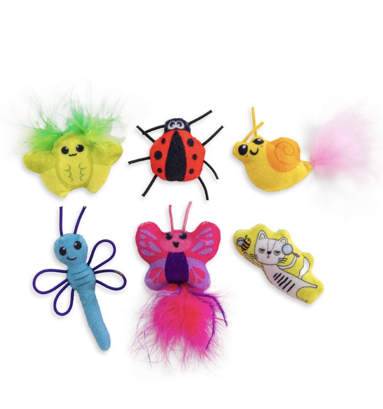 Outward Hound Cat Cute As A Bug Plush Toys 6pk