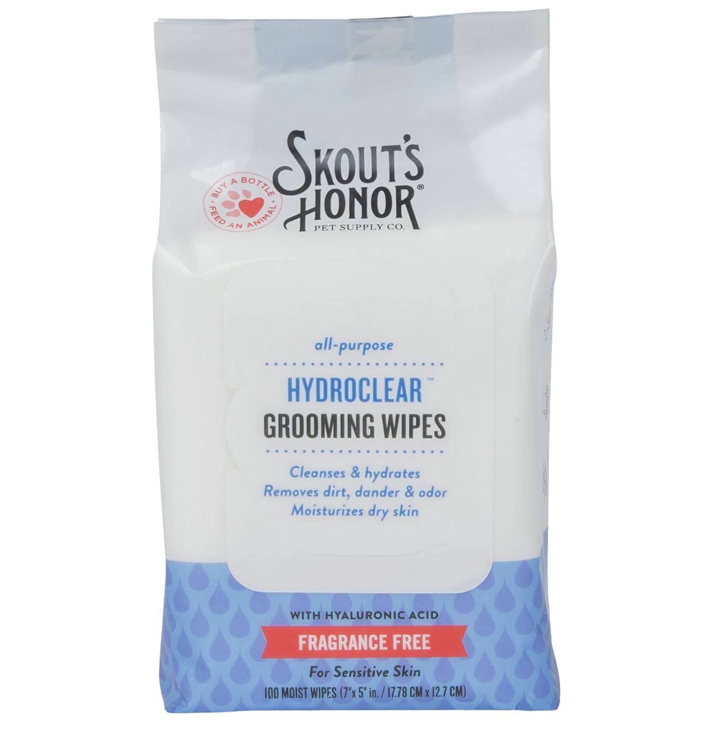 Skout's Honor Pet Grooming Wipes Fragrance Free 100ct