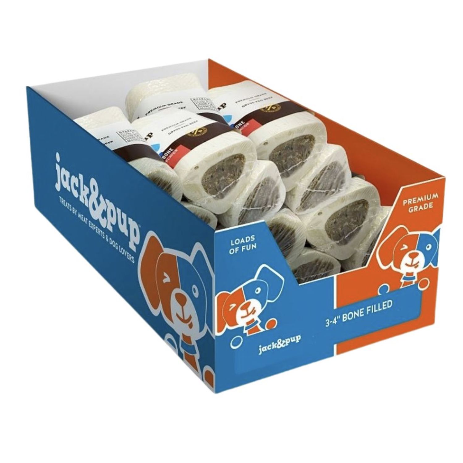 Jack &amp; Pup Filled Bone Bully, Size: 3-4''