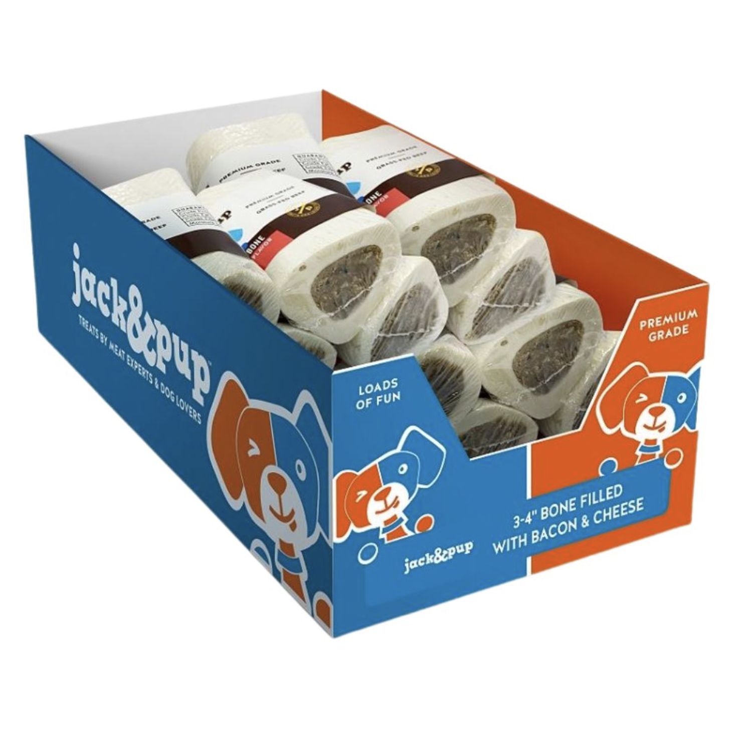 Jack &amp; Pup Filled Bone Bacon &amp; Cheese, Size: 3-4''