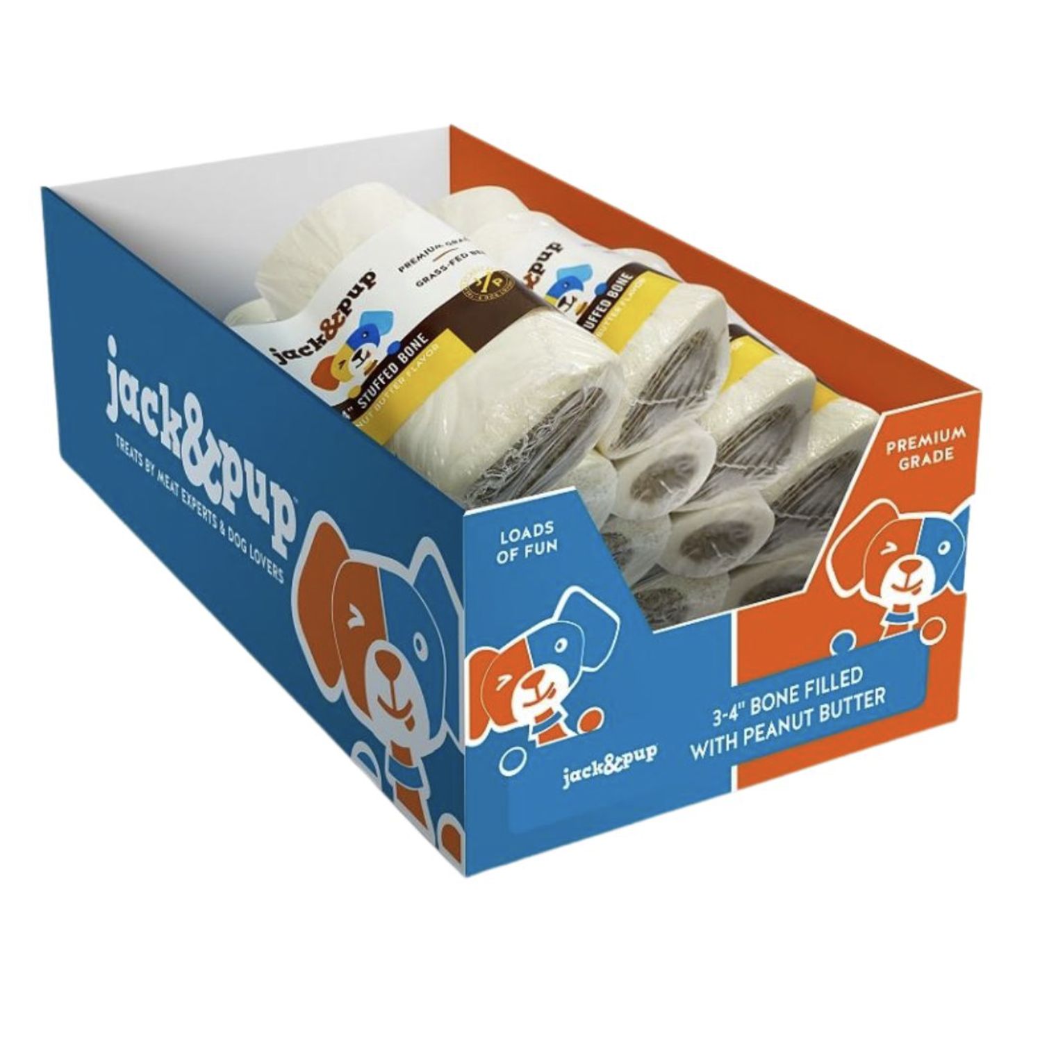 Jack &amp; Pup Filled Bone Peanut Butter, Size: 3-4''