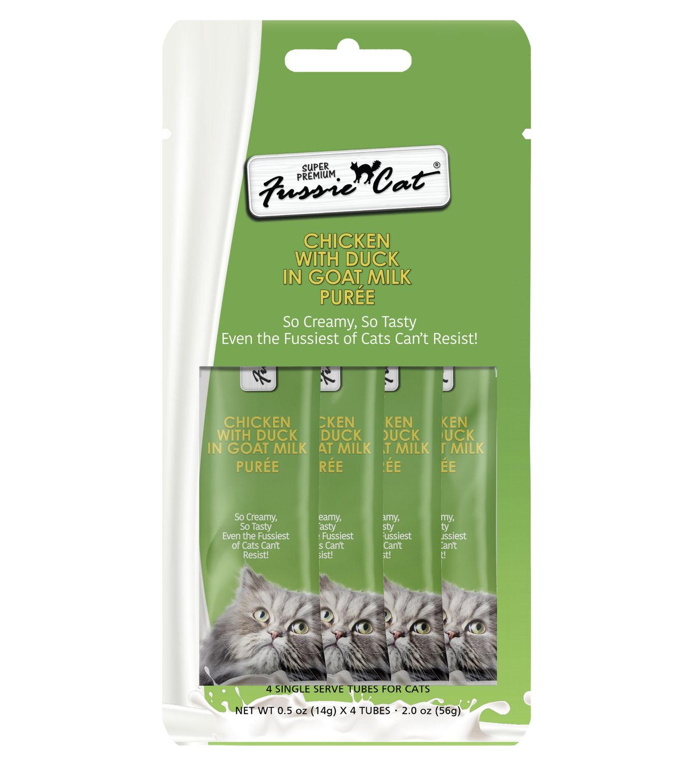 Fussie Cat Puree Chicken with Duck in Goat Milk, Size: 2oz 4pk