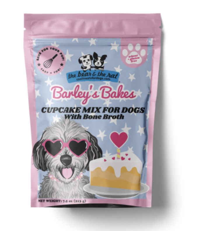 The Bear &amp; The Rat Dog Barley's Bakes Broth Birthday Cupcake Mix 7.5oz