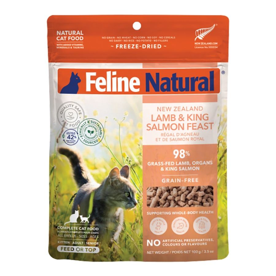 Feline Natural Cat Freeze Dried NZ Lamb &amp; King Salmon 3.5oz