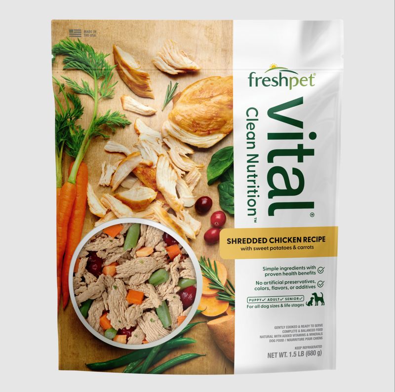 FreshPet Dog Vital Shredded Chicken with Sweet Potatoes &amp; Carrots 1.5lb