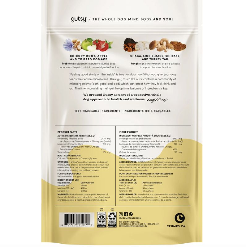 Crumps Gutsy Dog Immune Bites 4.6oz