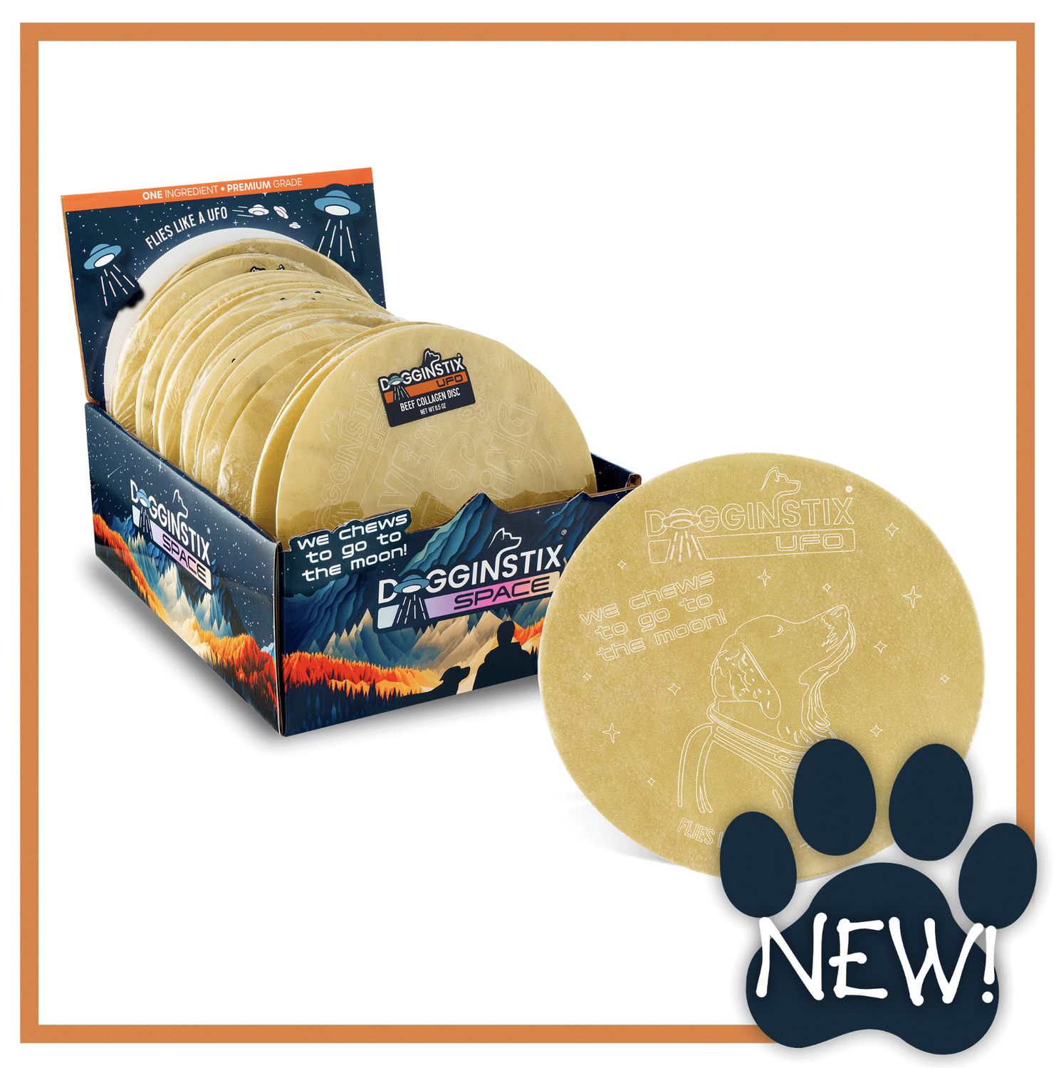 Dogginstix Dog Beef Collagen UFO