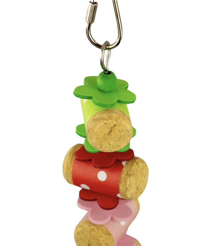 A&amp;E Happy Beaks Rainbow Rollers Cork Bird Toy
