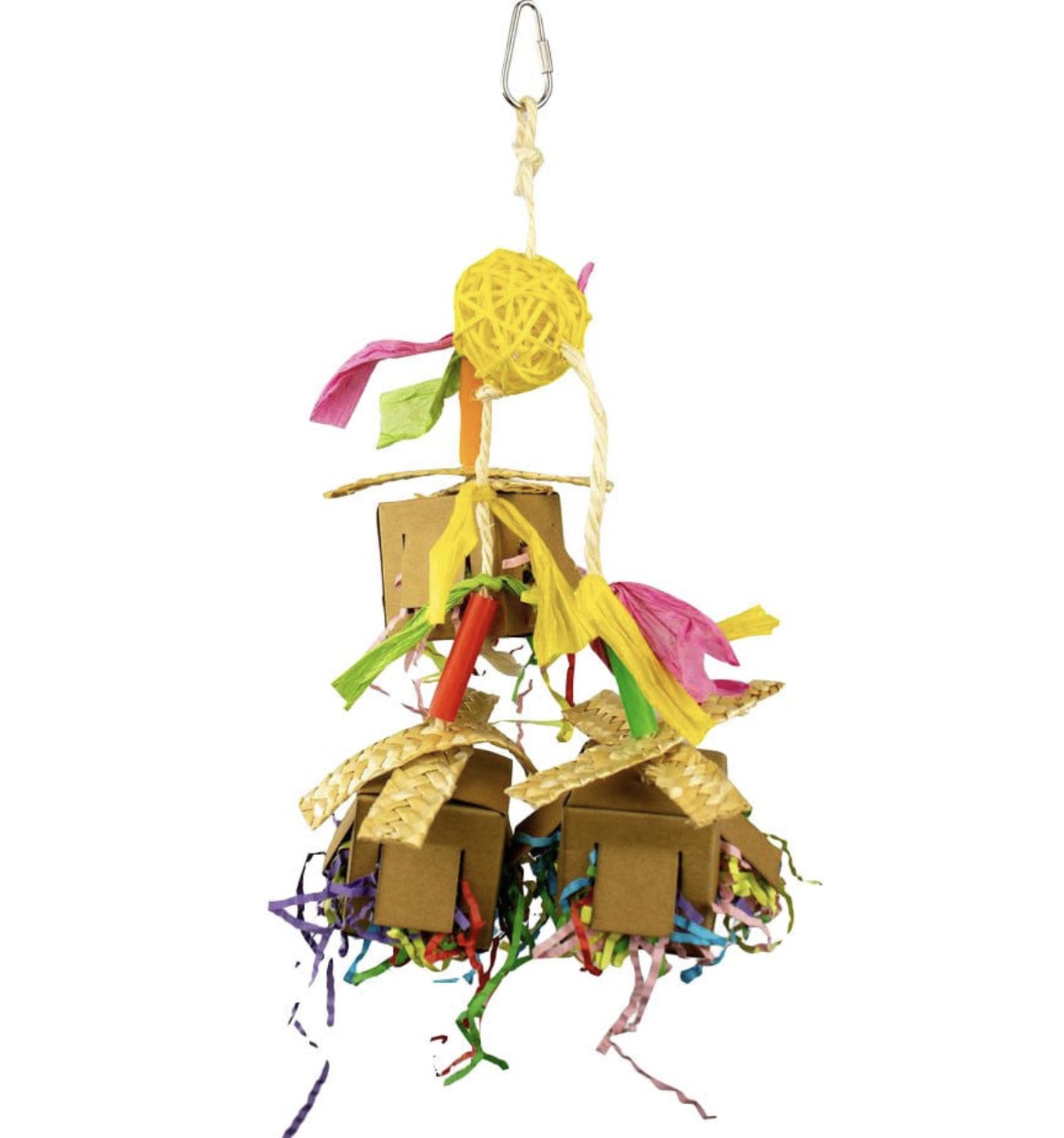 A&amp;E Happy Beaks Confetti Crinkle Cubes Bird Toy