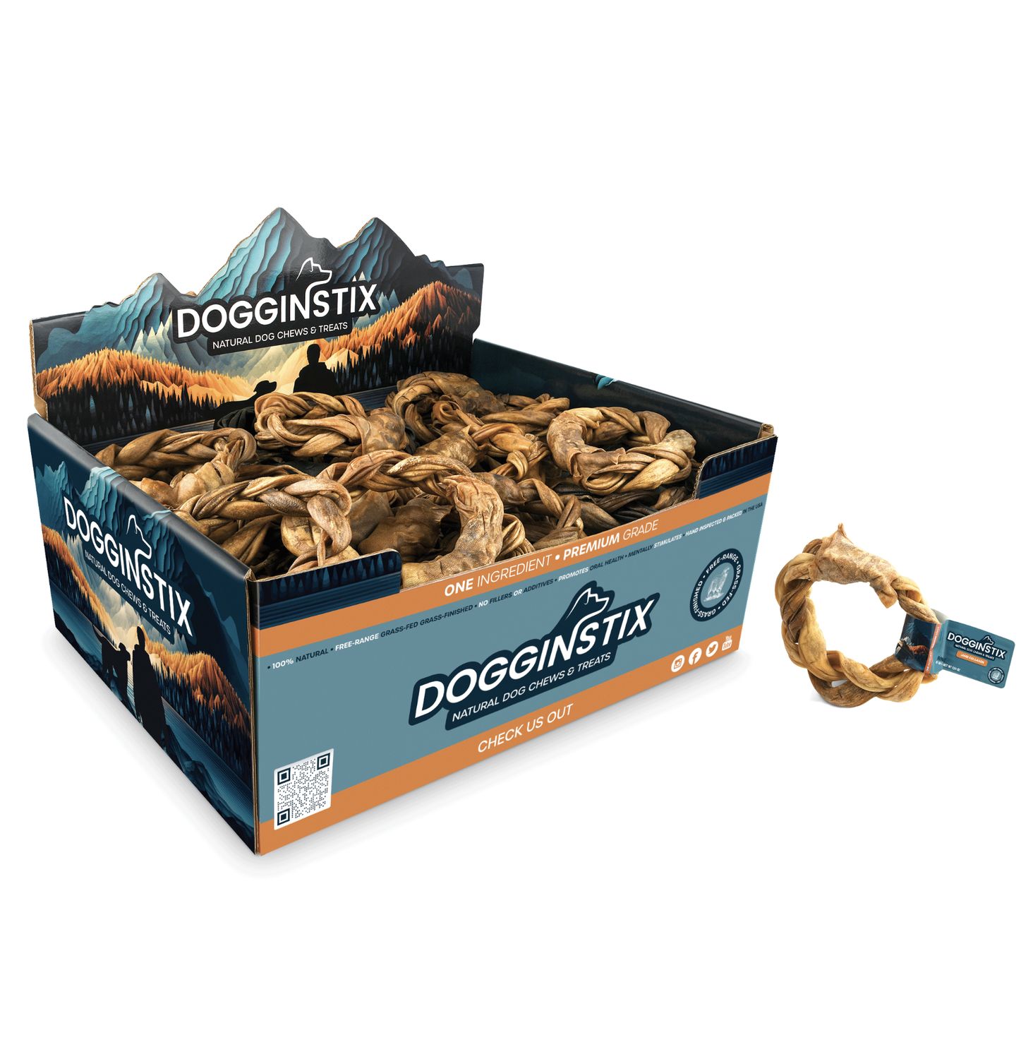 Dogginstix Dog Lamb Collagen Braided Ring