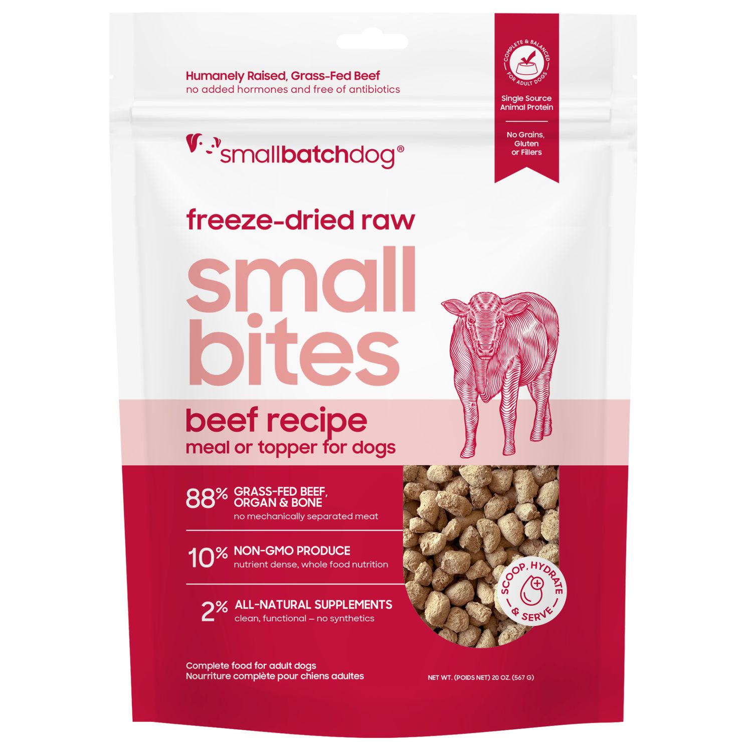 Small Batch Dog Freeze-Dried Small Bites Beef 7oz