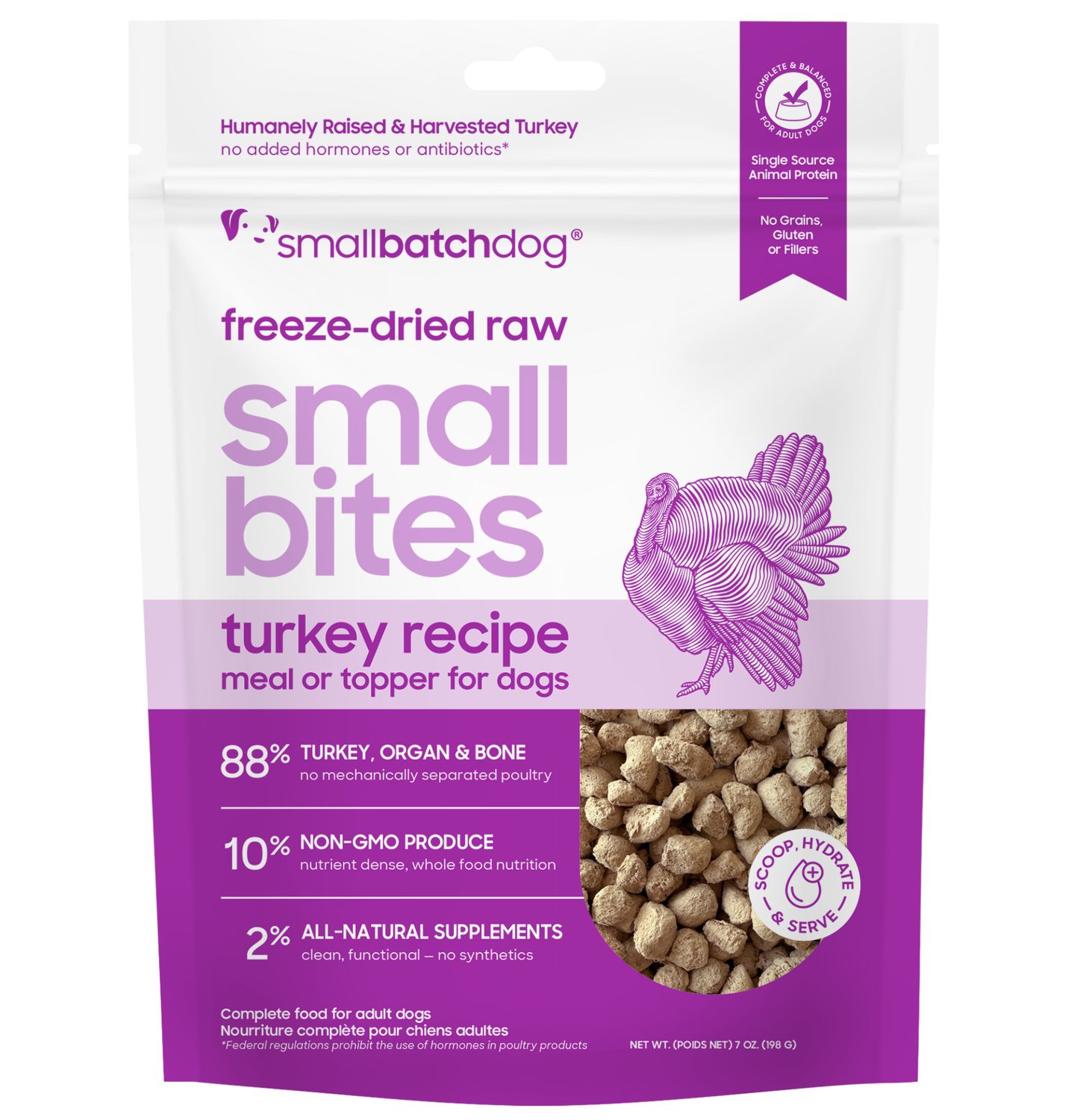 Small Batch Dog Freeze Dried Small Bites Turkey 7oz