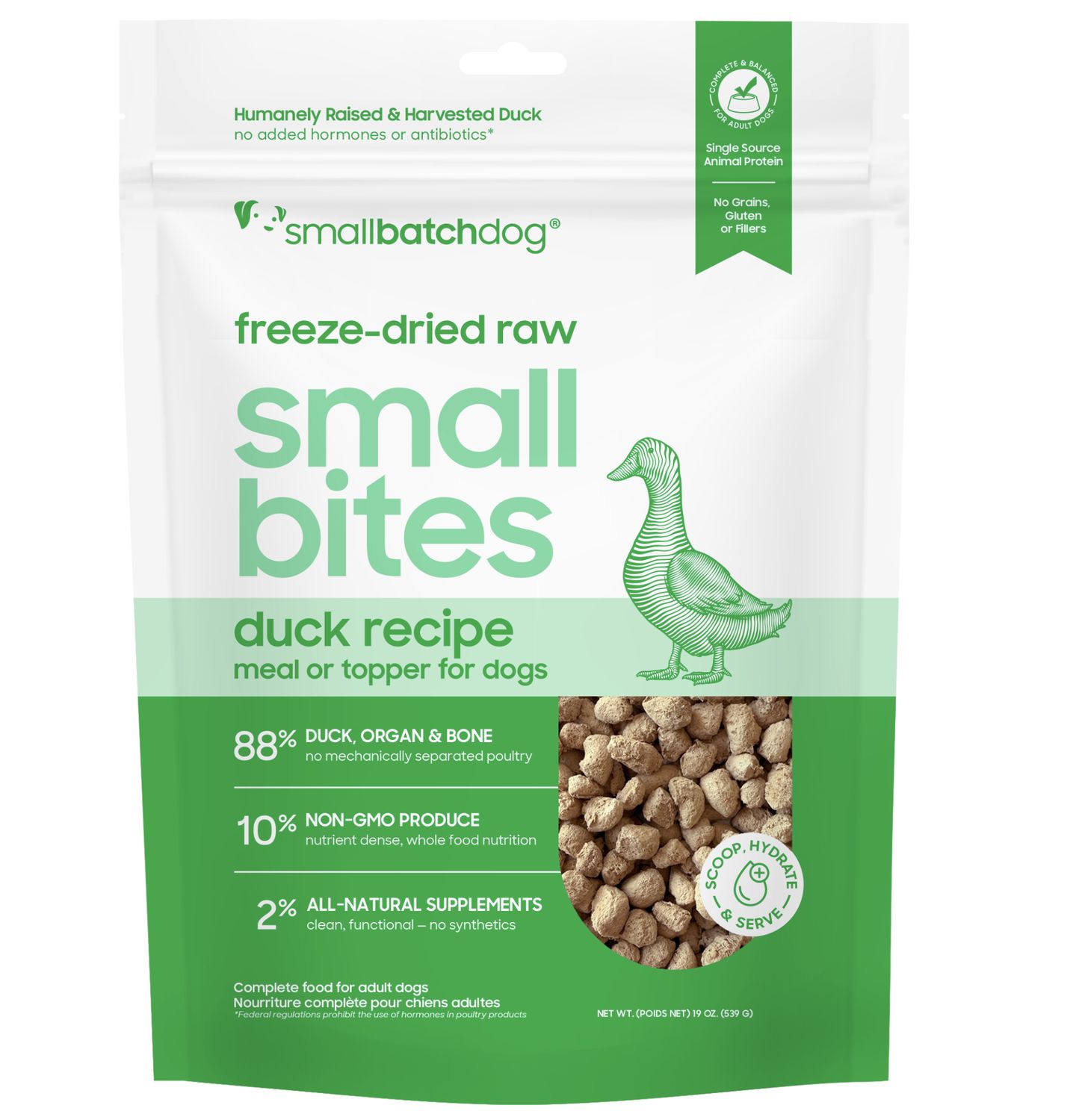 Small Batch Dog Freeze Dried Small Bites Duck 7oz