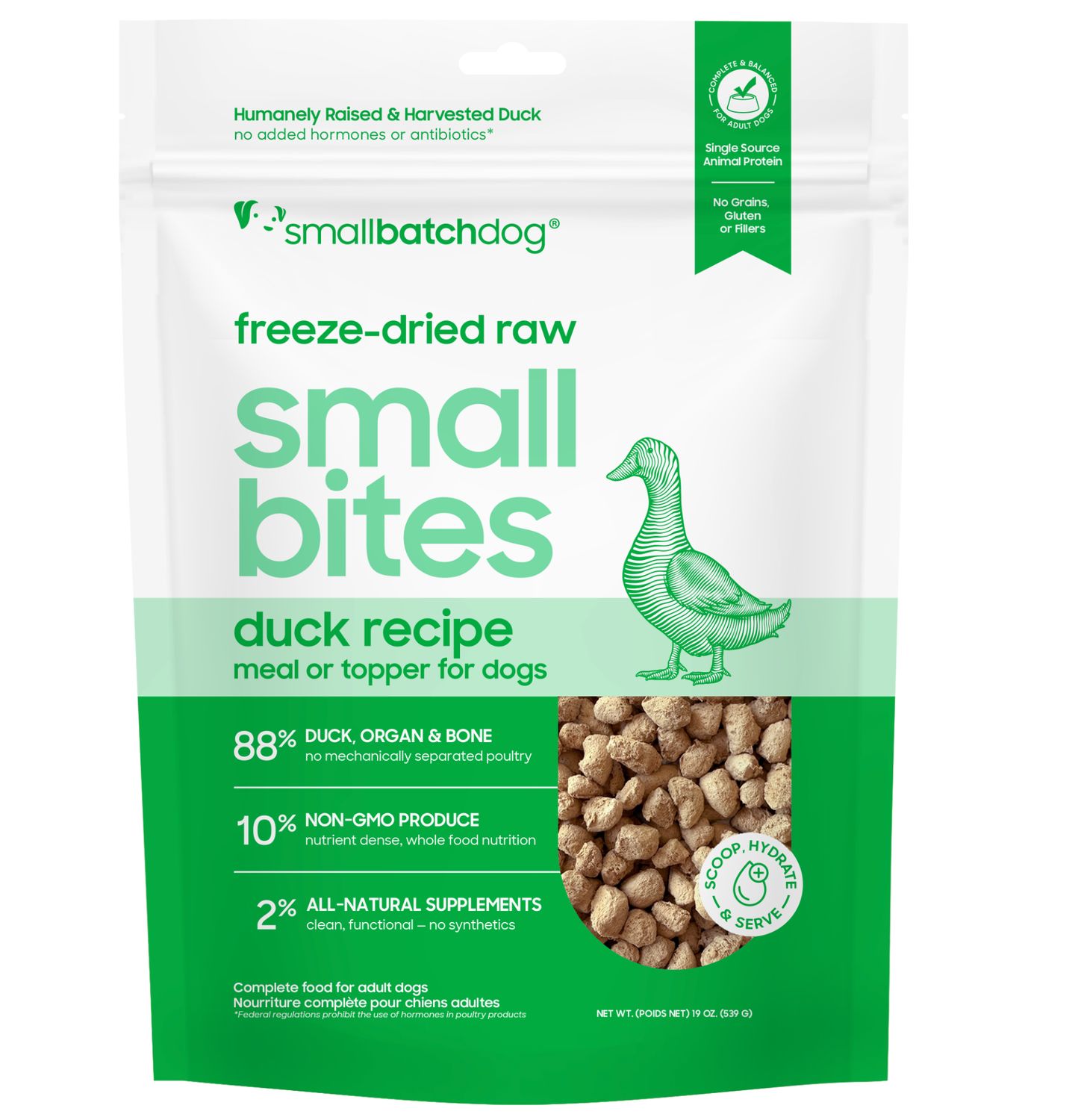 Small Batch Dog Freeze-Dried Small Bites Duck 7oz
