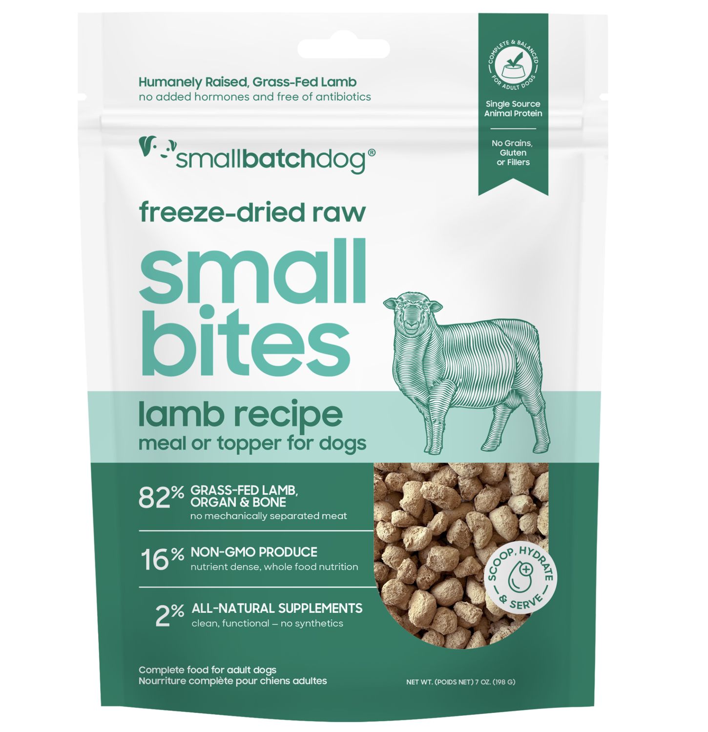 Small Batch Dog Freeze Dried Small Bites Lamb 7oz