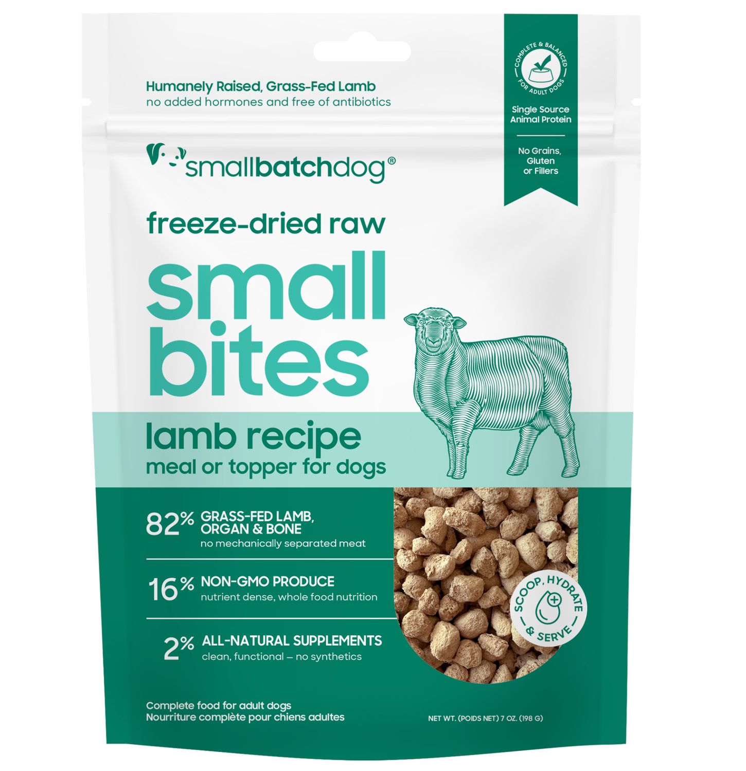 Small Batch Dog Freeze-Dried Small Bites Lamb 7oz