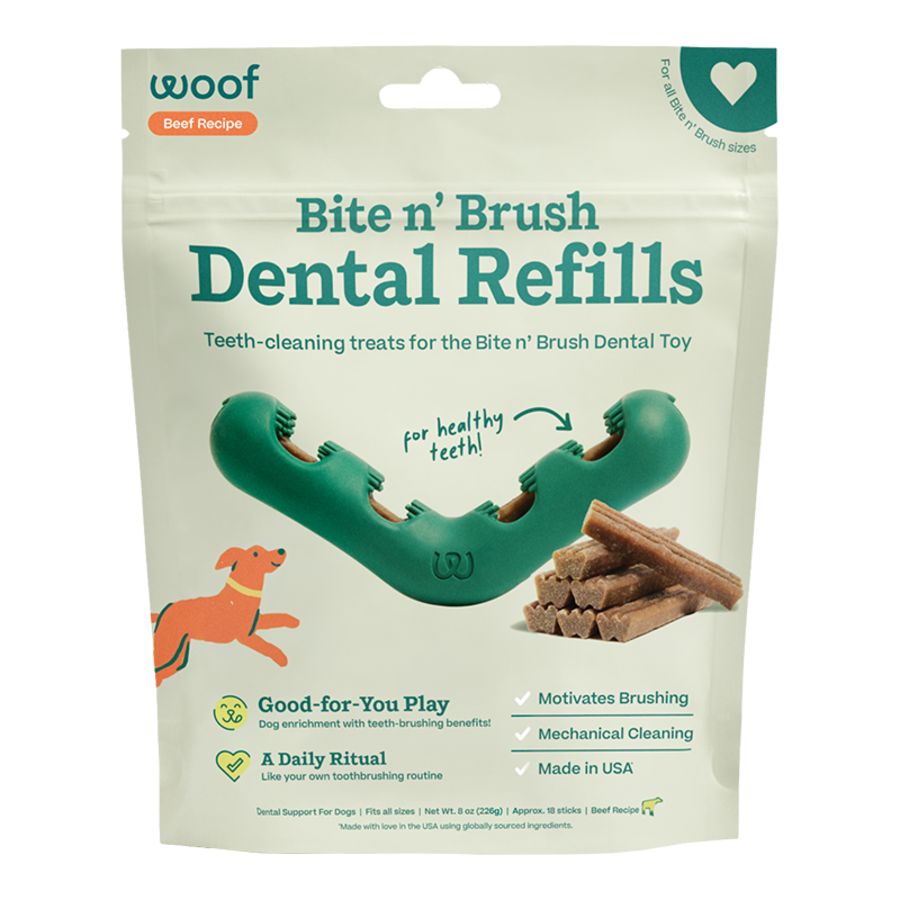 Woof Dog Bite n' Brush Beef Refill 8oz