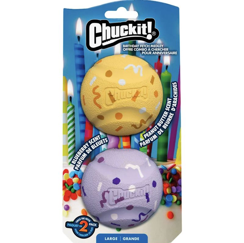 Chuckit! Dog Birthday Ball Large 2 Pack