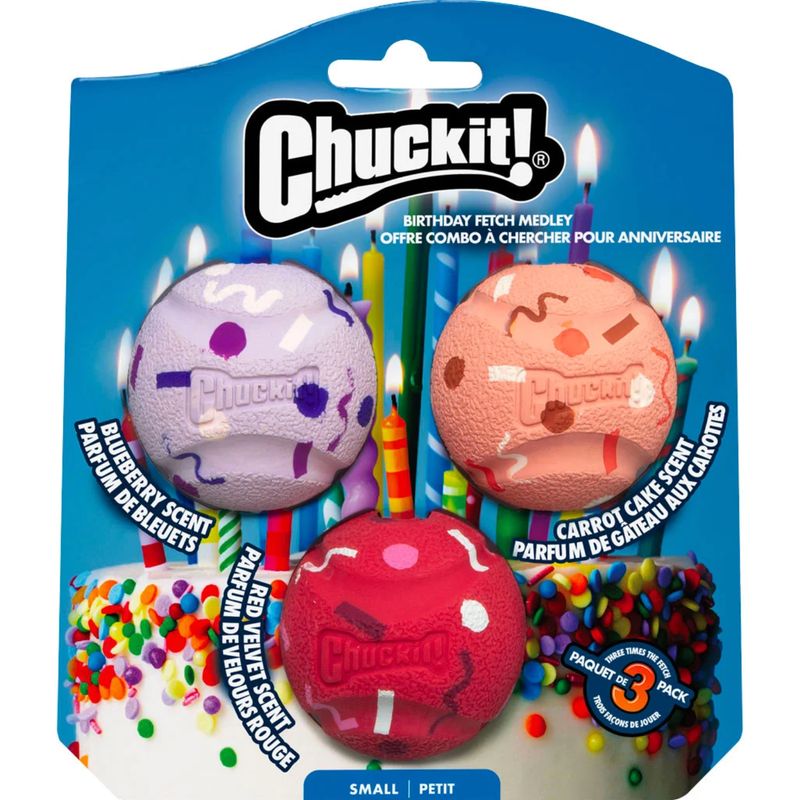 Chuckit! Dog Birthday Ball Medley 3 Pack