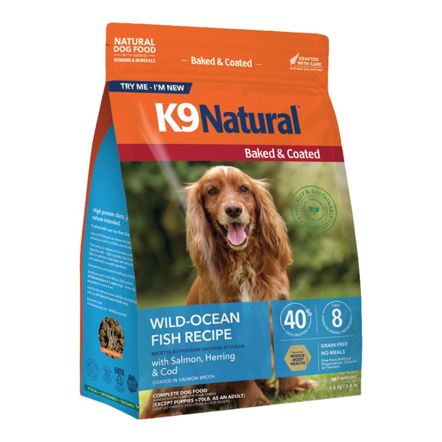 K9 Natural Dog Baked &amp; Coated Wild Ocean Fish Recipe 3.5lb