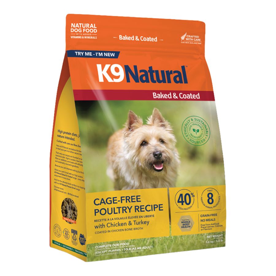 K9 Natural Dog Baked &amp; Coated Cage Free Poultry Recipe 3.5lb