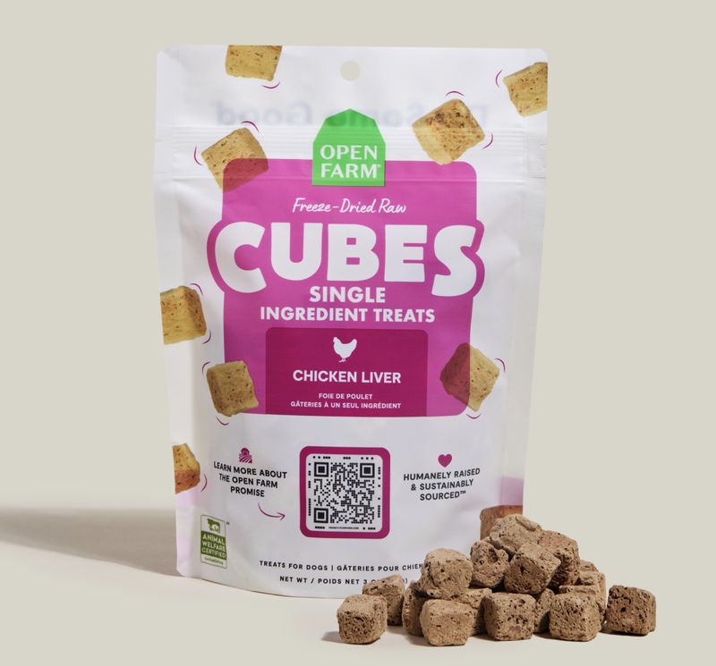 Open Farm Dog Freeze Dried Cubes Chicken Liver 3oz