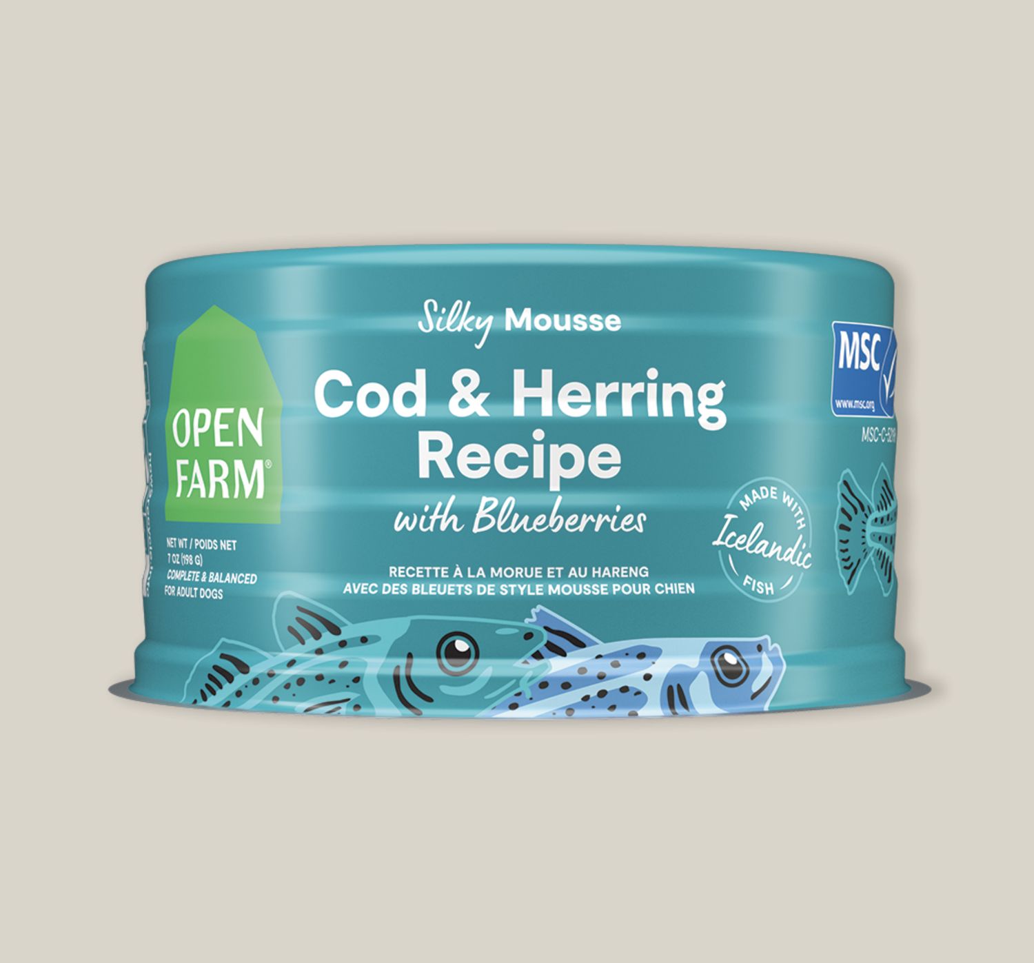 Open Farm Dog Silky Mousse Cod &amp; Herring with Blueberries 7oz