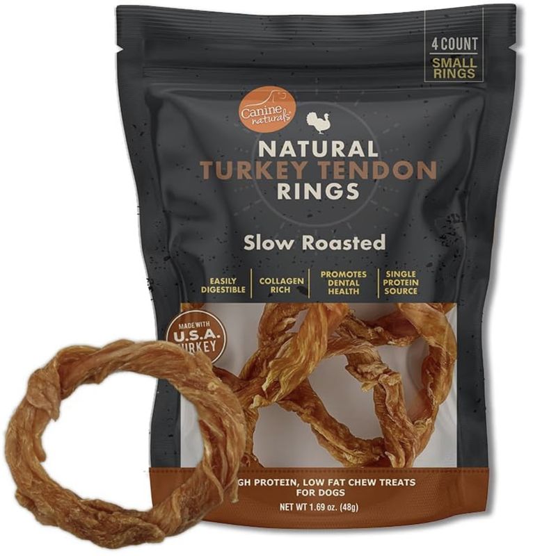 Canine Natural Dog Turkey Tendon Rings 1.7oz