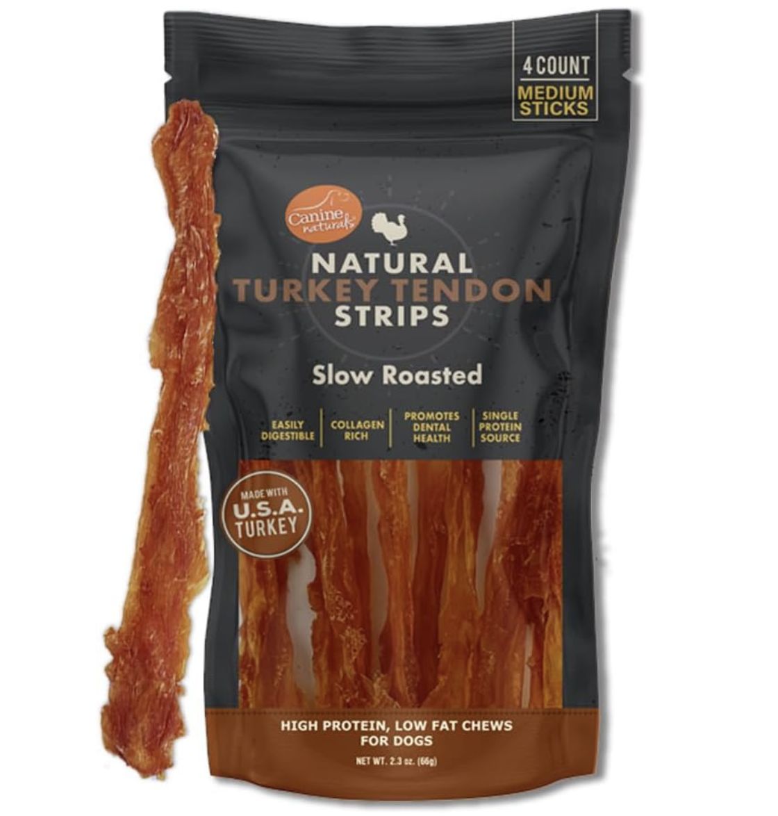 Canine Naturals Dog Turkey Tendon Strips 3oz