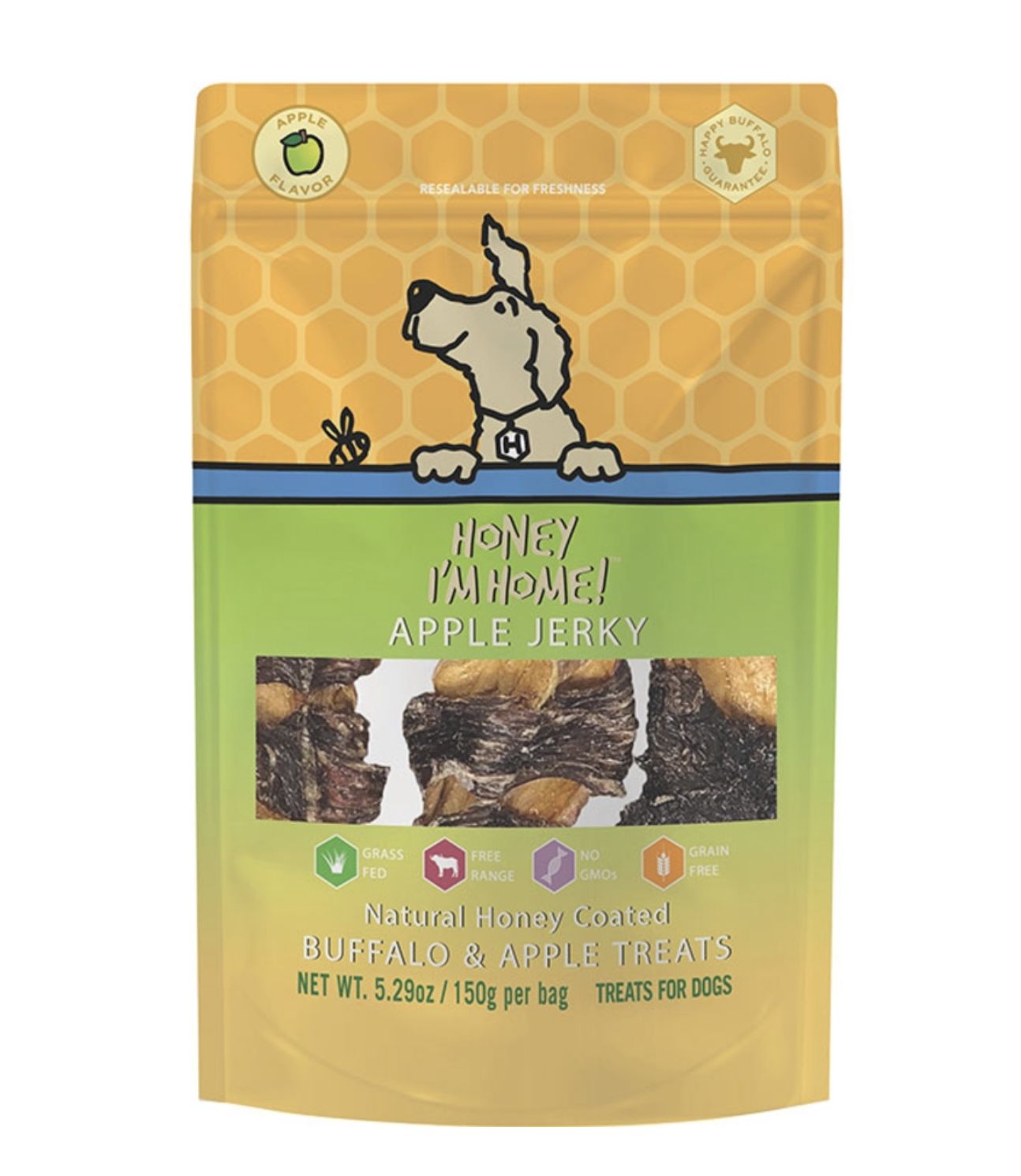 Honey I'm Home Dog Buffalo Apple Jerky 5.29oz