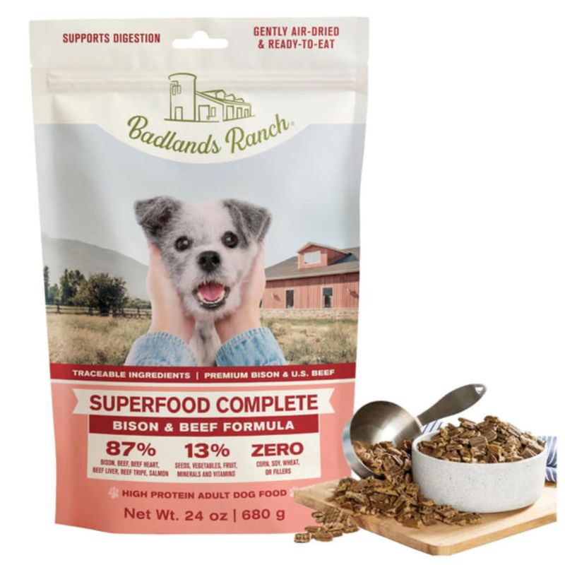 Badlands Ranch Dog Air Dried Superfood Complete Bison &amp; Beef 11.5oz