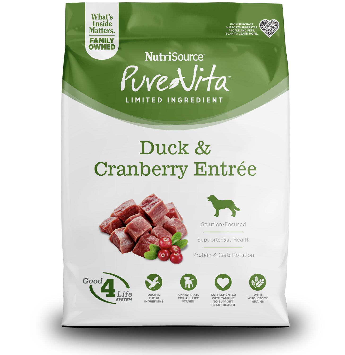PureVita Dog Duck &amp; Cranberries Entrée 4lb