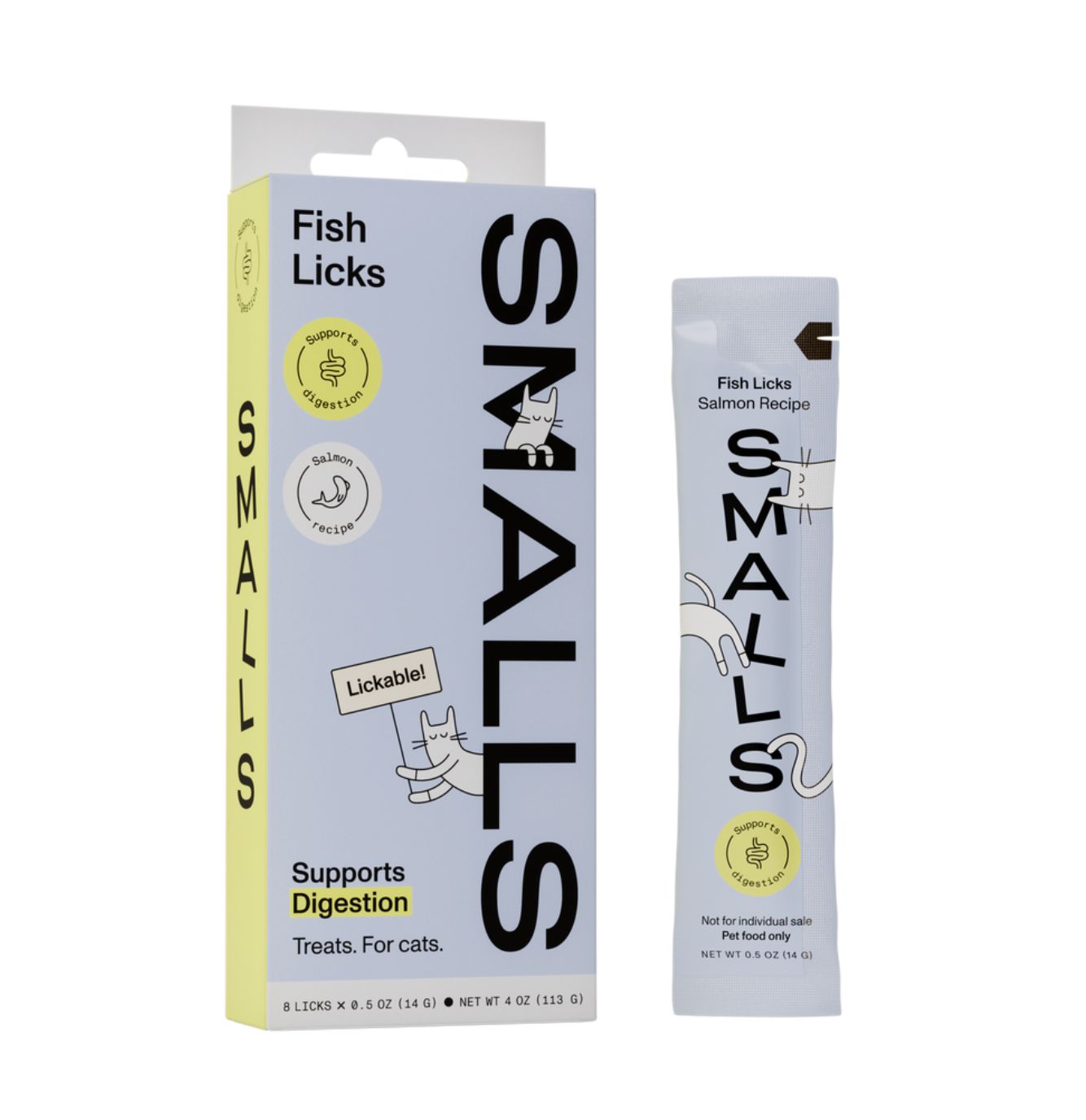 Smalls Cat Lickable Treats Digestion Support Salmon 8pk 4oz