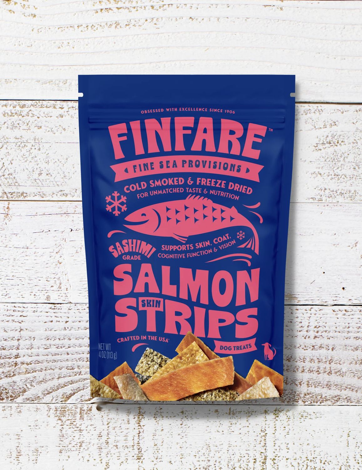 FinFare Dog Freeze Dried Salmon Strips 4oz
