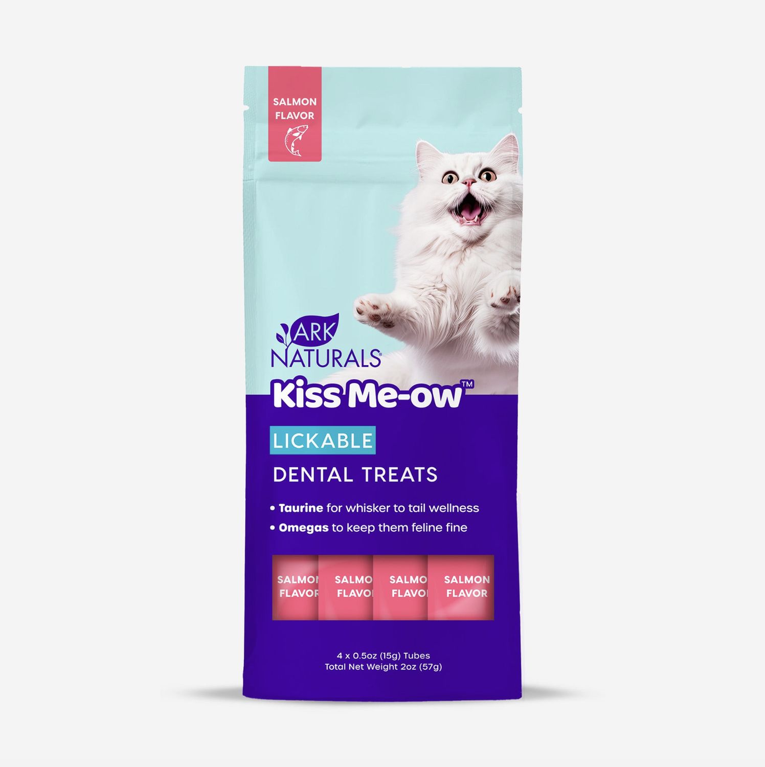 Ark Naturals Cat Kiss Me-Ow Salmon Lickable Dental Treat 4pk 2oz