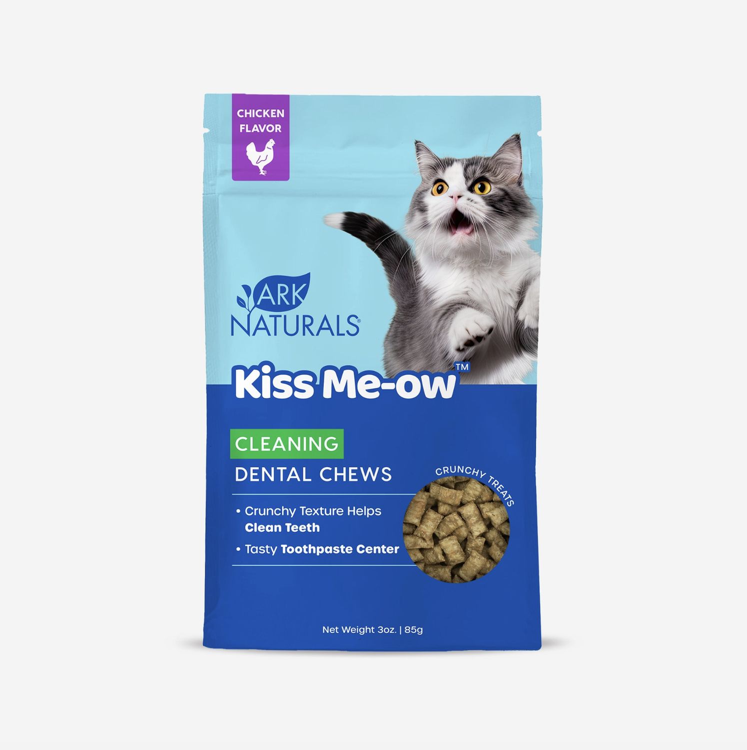 Ark Naturals Cat Kiss Me-Ow Chicken Cleaning Dental Chews 3oz
