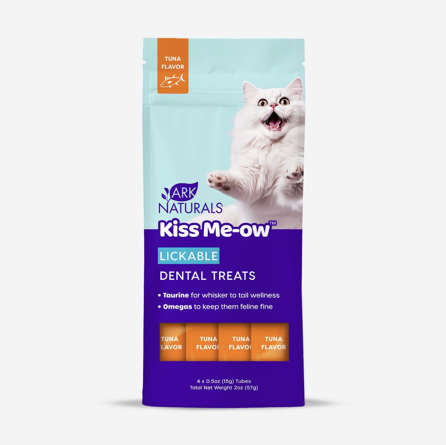 Ark Naturals Cat Kiss Me-Ow Tuna Lickable Dental Treat 4pk 2oz