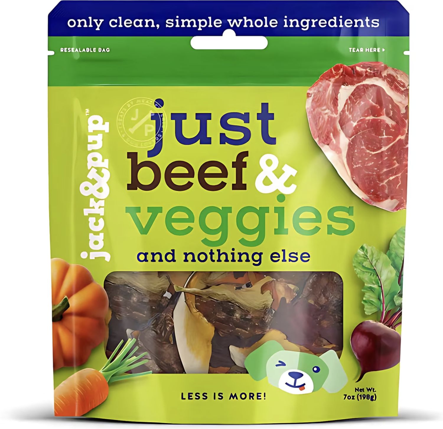 Jack &amp; Pup Dog Just Beef Lungs &amp; Veggie 7oz