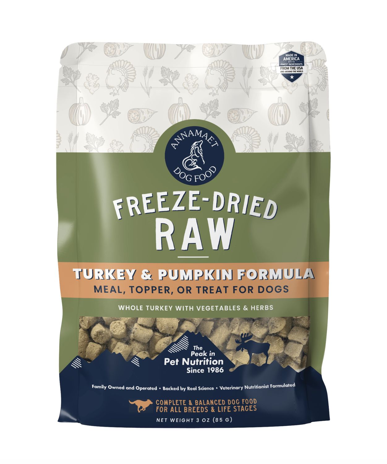Annamaet Dog Freeze Dried Turkey &amp; Pumpkin, Size: 3oz