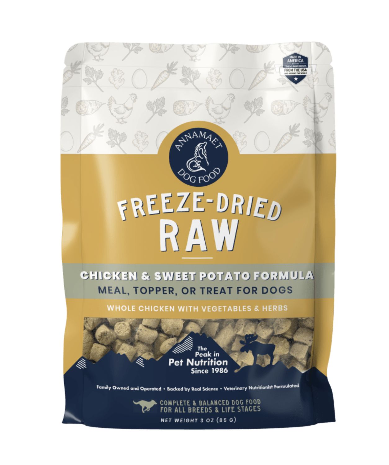 Annamaet Dog Freeze Dried Chicken &amp; Sweet Potato, Size: 3oz
