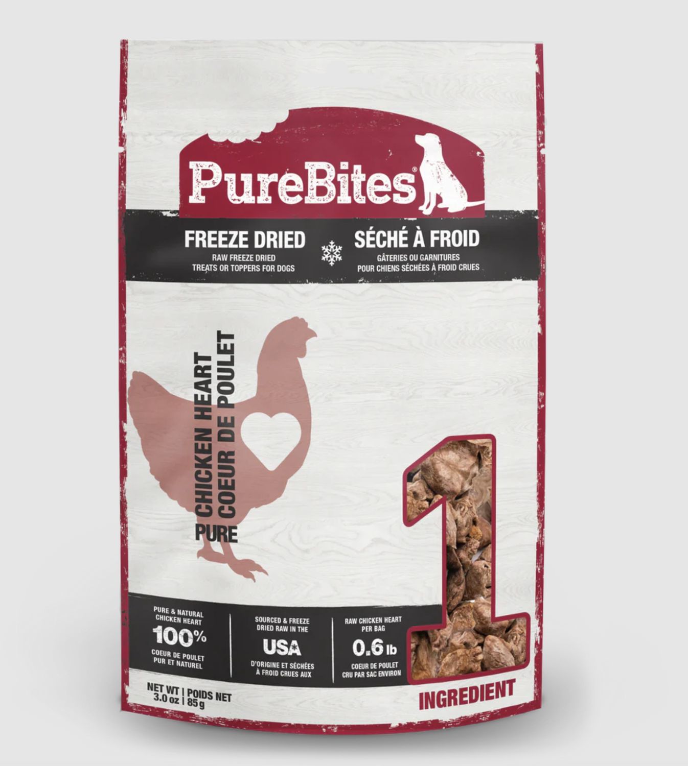 Purebites Dog Freeze Dried Chicken Hearts 3oz