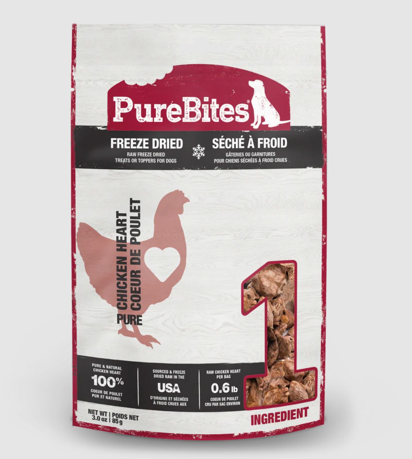 Purebites Dog Freeze Dried Chicken Hearts 3oz