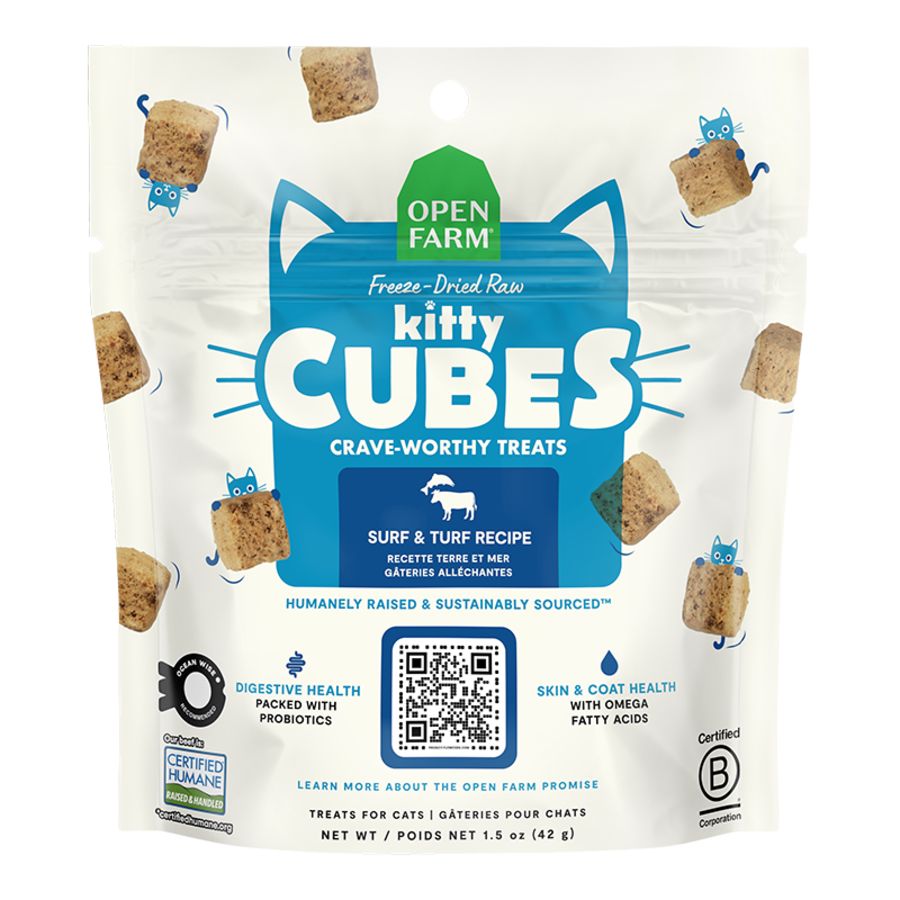 Open Farm Cat Freeze-Dried Raw Kitty Cubes Treats Surf &amp; Turf 1.5oz