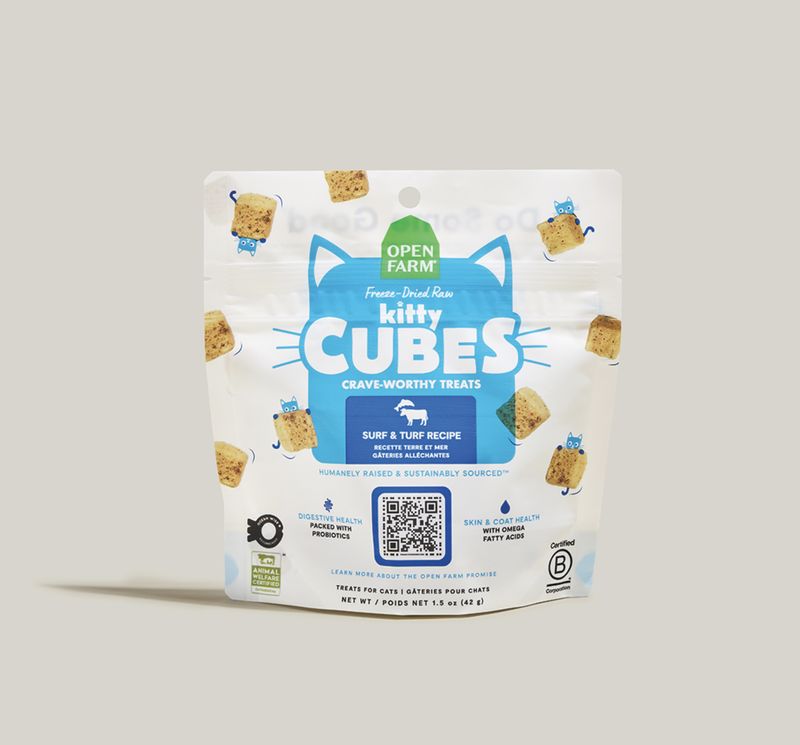Open Farm Cat Freeze-Dried Cubes Surf &amp; Turf Treats 1.5oz