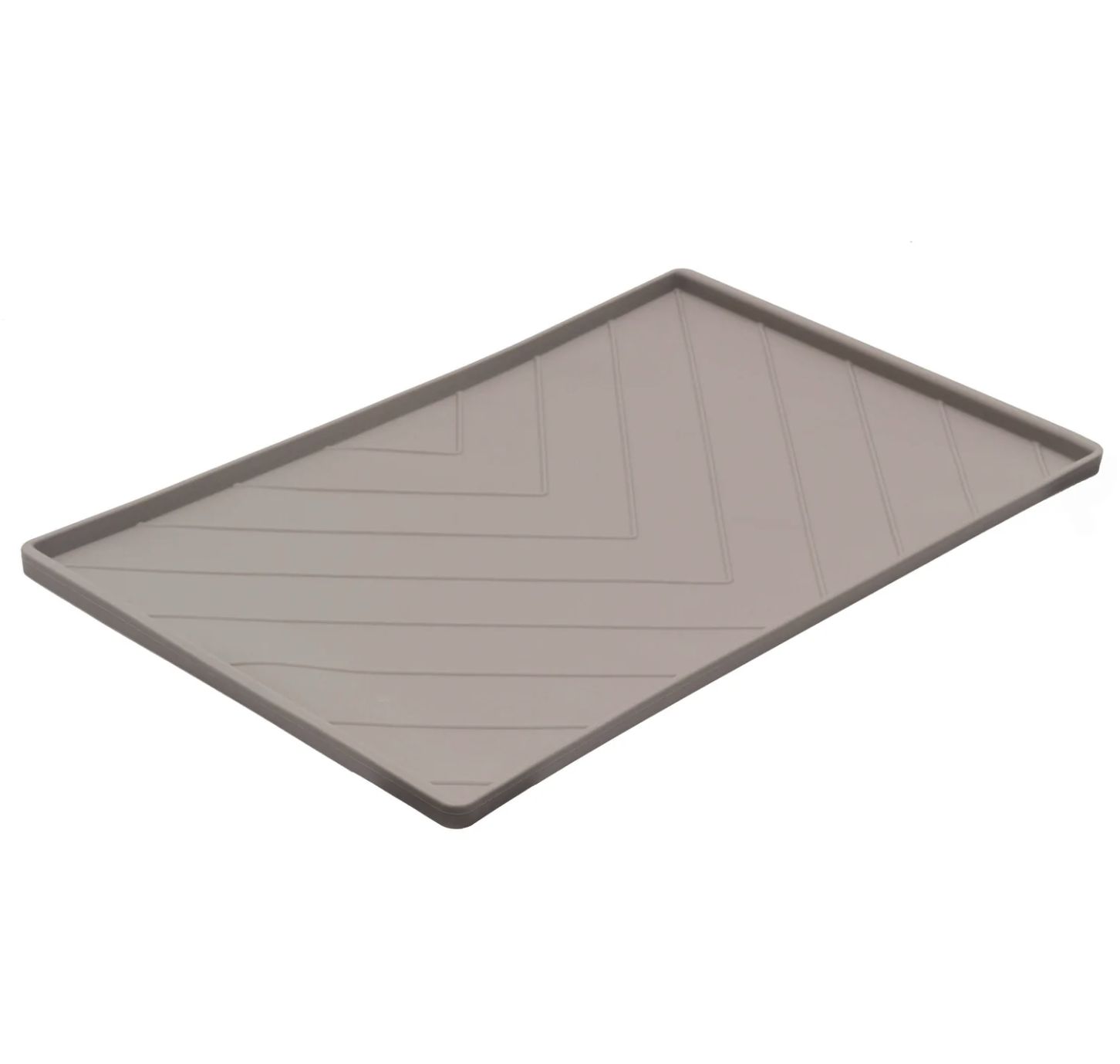 Messy Mutts Dog &amp; Cat Silicone Mat with Metal Rods, Color: Grey, Size: Medium